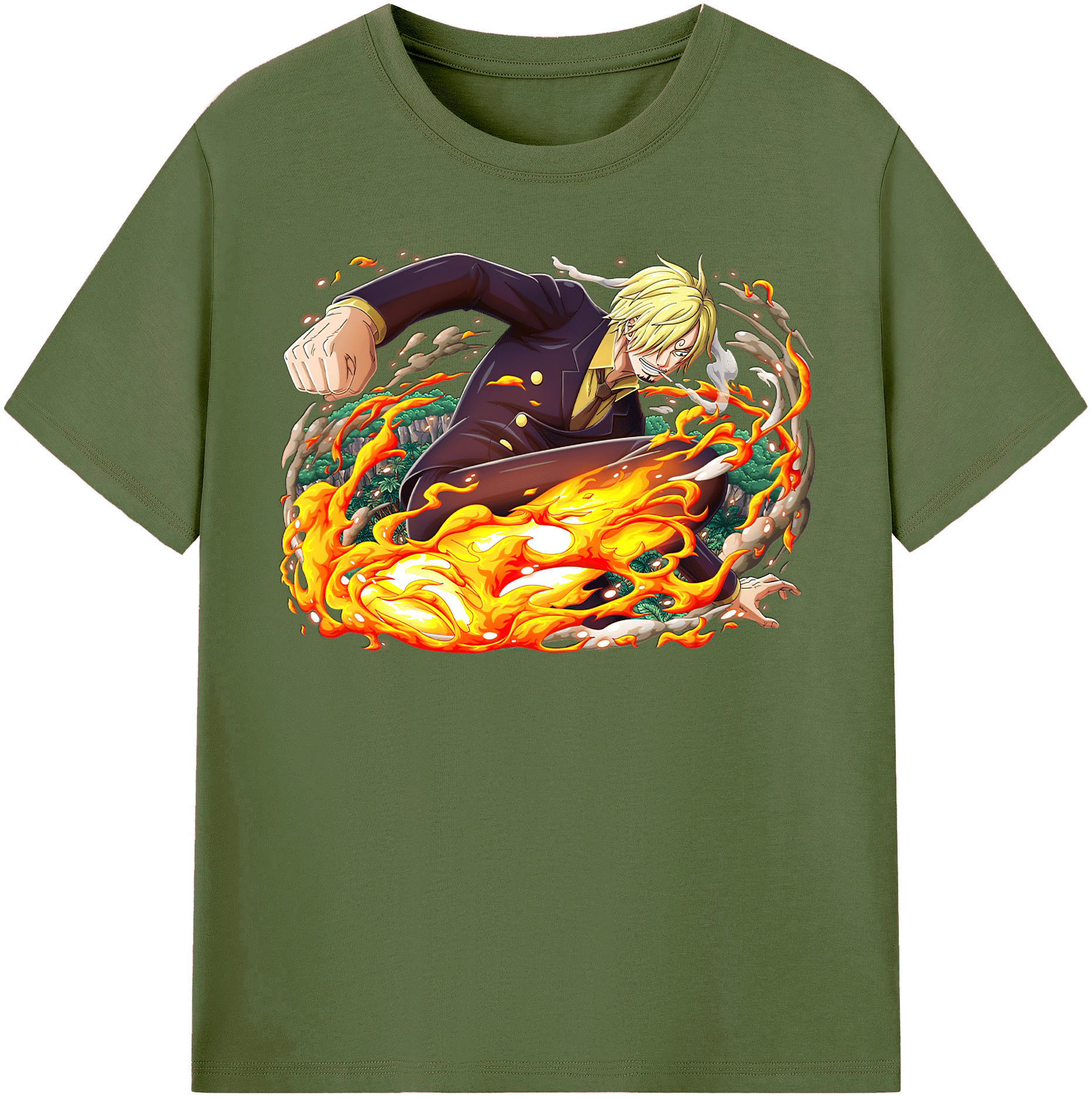 ワンピース サンジ ONE PIECE Sanji 綿100％半袖Tシャツ（フロントプリント）